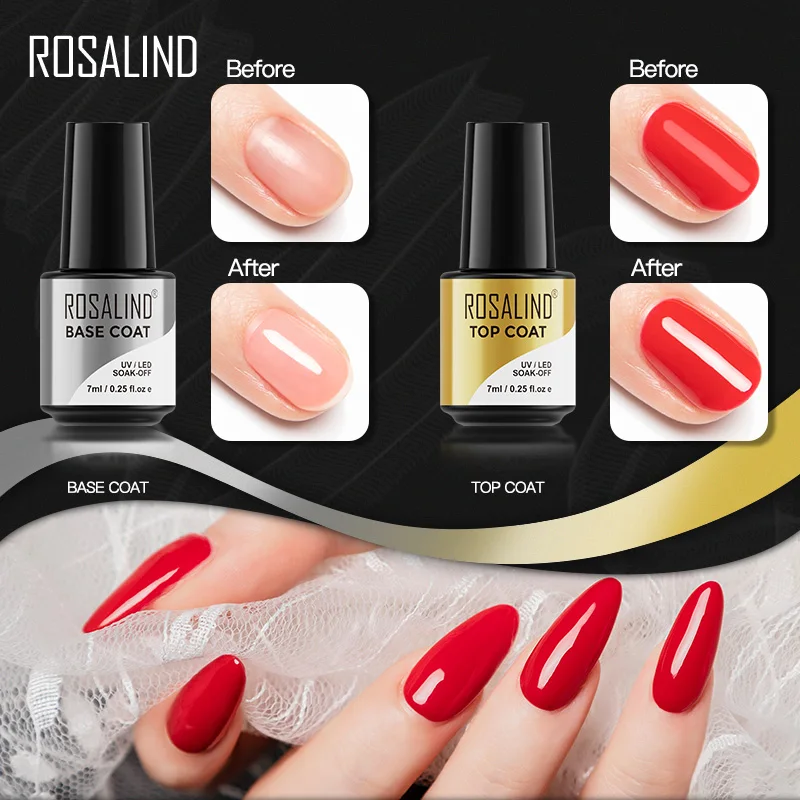 Базовое покрытие ROSALIND 7 мл Гель-лак для ногтей прозрачный отмачиваемый праймер УФ