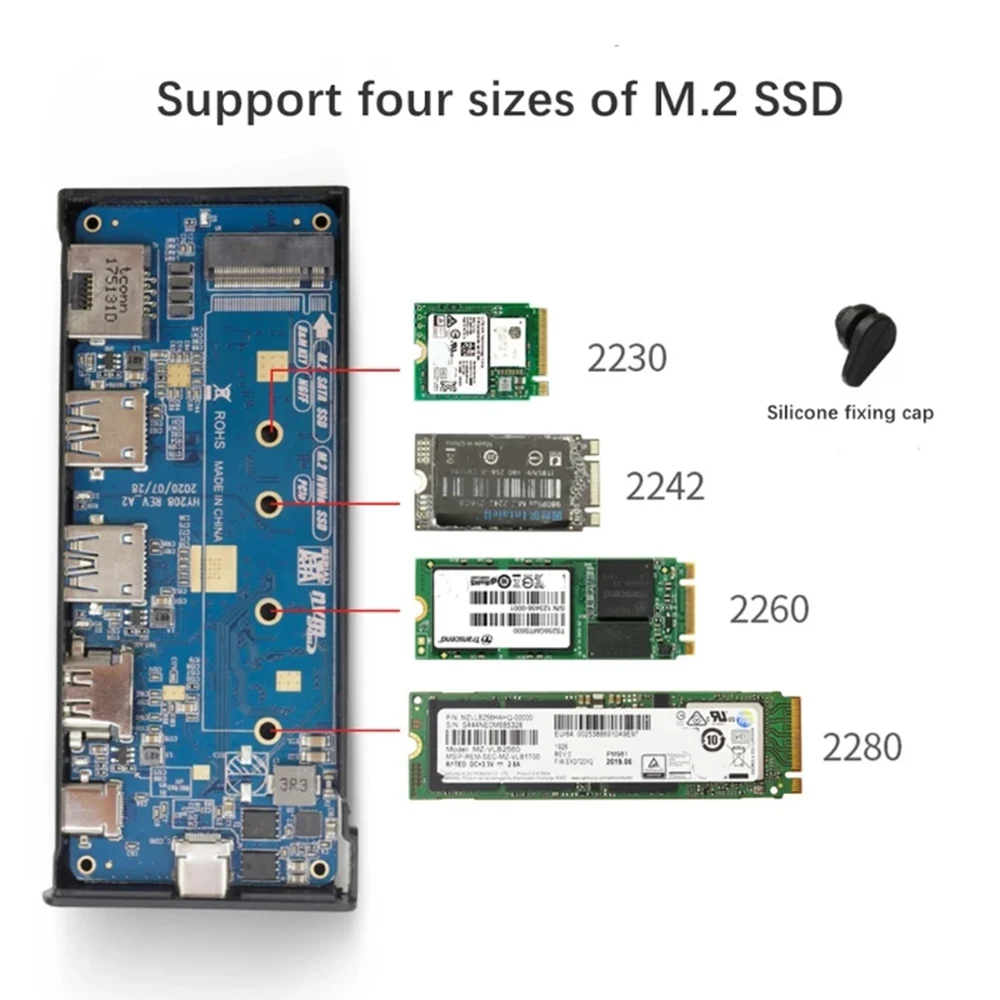 

USB-C Hub With M.2 Hard Drive Box For MacBook Pro Type-C SSD Chassis With USB 3.1 PD 4K HDMI-Compatible NVMe/SATA Dual Protocol
