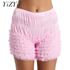 Сексуальные женские летние повседневные шорты YiZYiF с оборками, шаровары, кружевные трусики с рюшами, Многослойные Шорты для мальчиков, женские свободные шорты с тыквой
