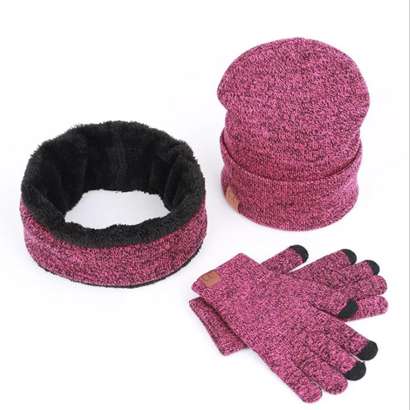 LA брендовый дизайнерский женский шарф шапка перчатки набор из трех частей зимний