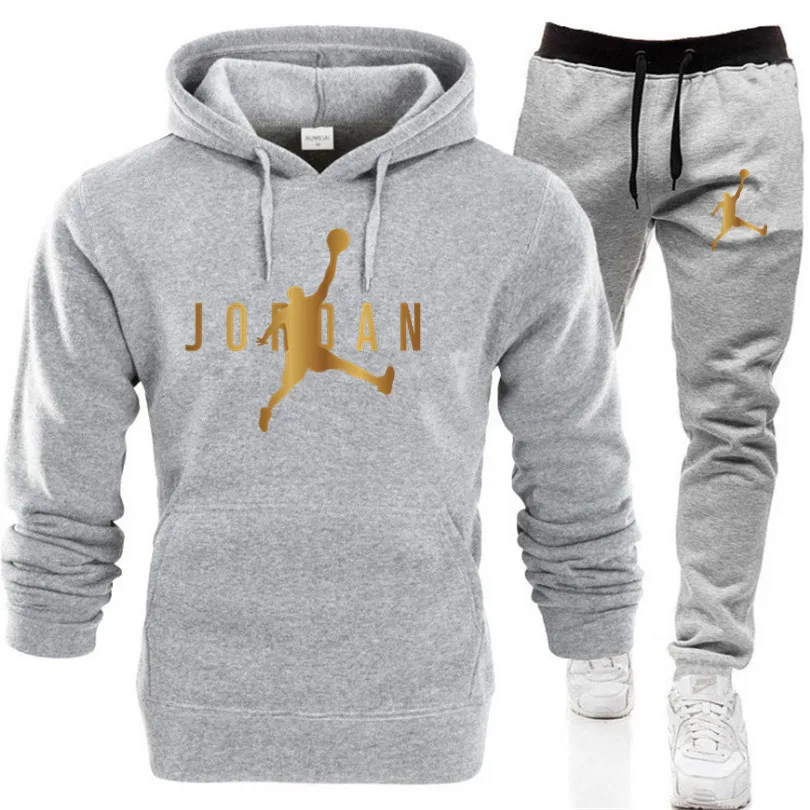 

Autumn and Winter men's hooded Sweater suit - Track Suit Sweatshirt Wool Hoodie + Sweatpants Jogging Ladies Pullover 3XL