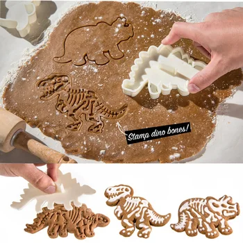 Dinosaur Cookie Cutters Mold 3D Fondant Biscuit Embossing Mould 1
