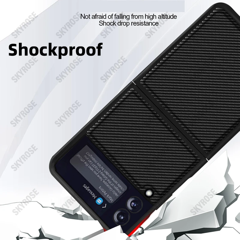 flip 3 shockproof capa for samsung galaxy z flip 3 case carbon fiber leather protective cover for samsung z flip 3 5g phone case free global shipping