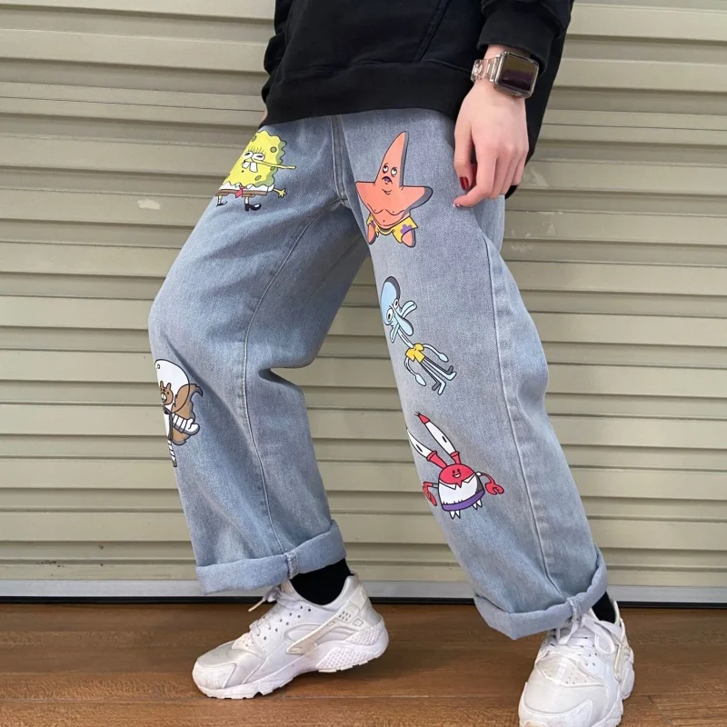 

Cartoon Jeans Women Cute Hip Hop Pants Fashion Loose Rock Jeans Harajuku Spring High Street Casual Funny Pant Streetwear Female