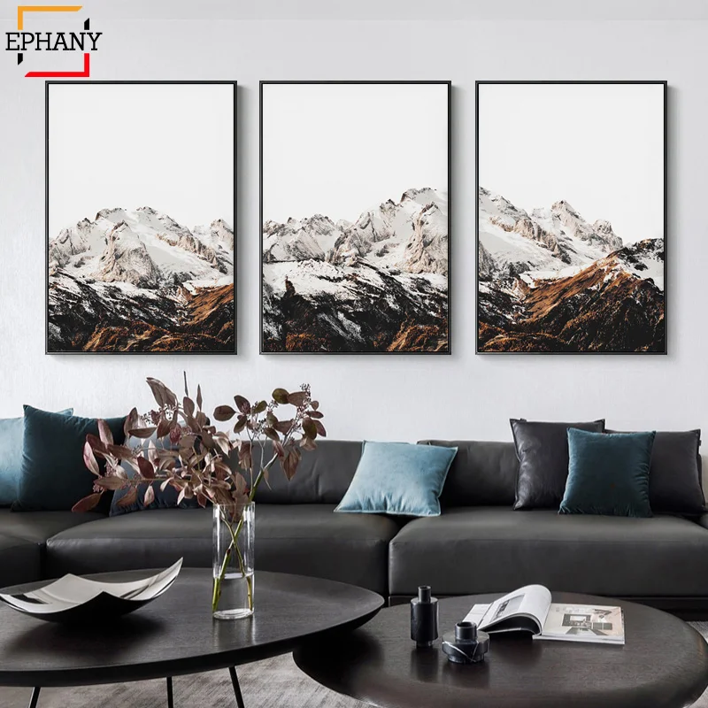 Плакат в скандинавском стиле с принтом горной природы современный