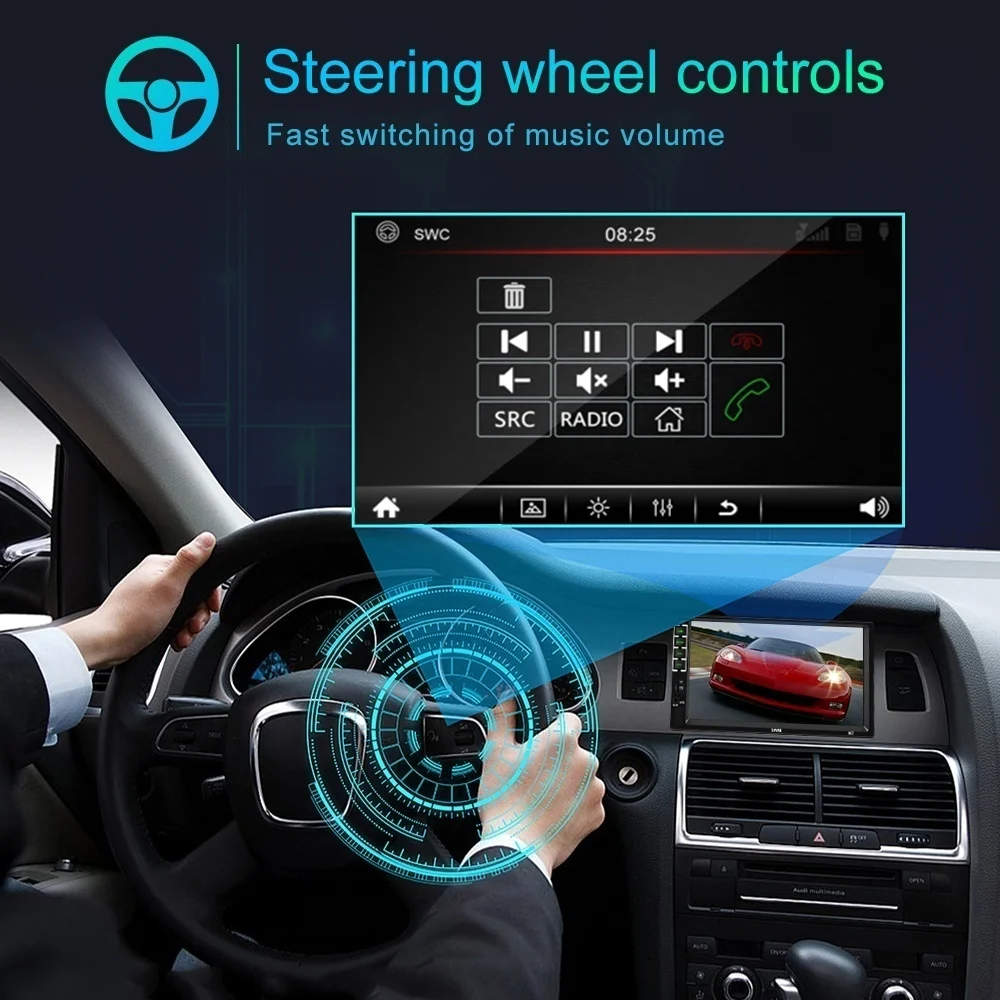 Автомагнитола 2 Din 7 дюймов сенсорный экран HD автомобильное стерео радио Bluetooth