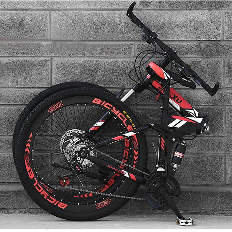 Горный велосипед 24/26 дюймов складной двойной амортизацией Скорость для
