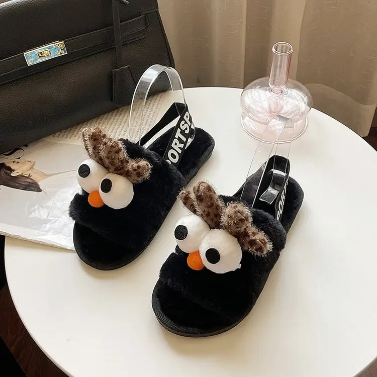 2021 New Home Cute Bird Cotton Slippers Ladies Autumn and Winter Comfortable Slippers Furry Slippers Women Fashion Women's Shoes