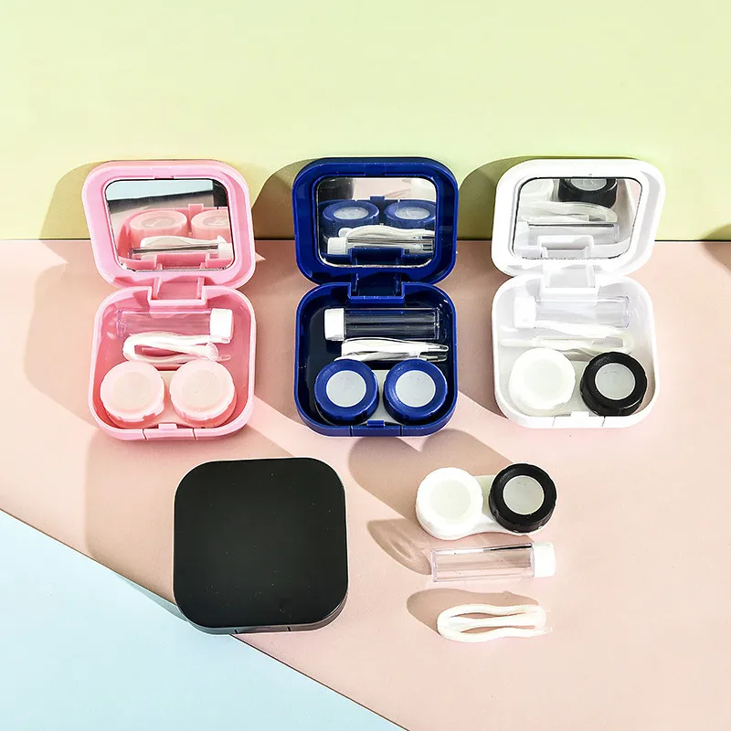 

Abs Plastic Vierkante Contact Lens Case Effen Kleur Spiegel Cover Reizen Container Houder Opslag Inweken Box Case Hot Koop