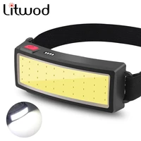 2021 new style led headlamp portable cob headlight with built in battery flashlight usb rechargeable head lamp torch