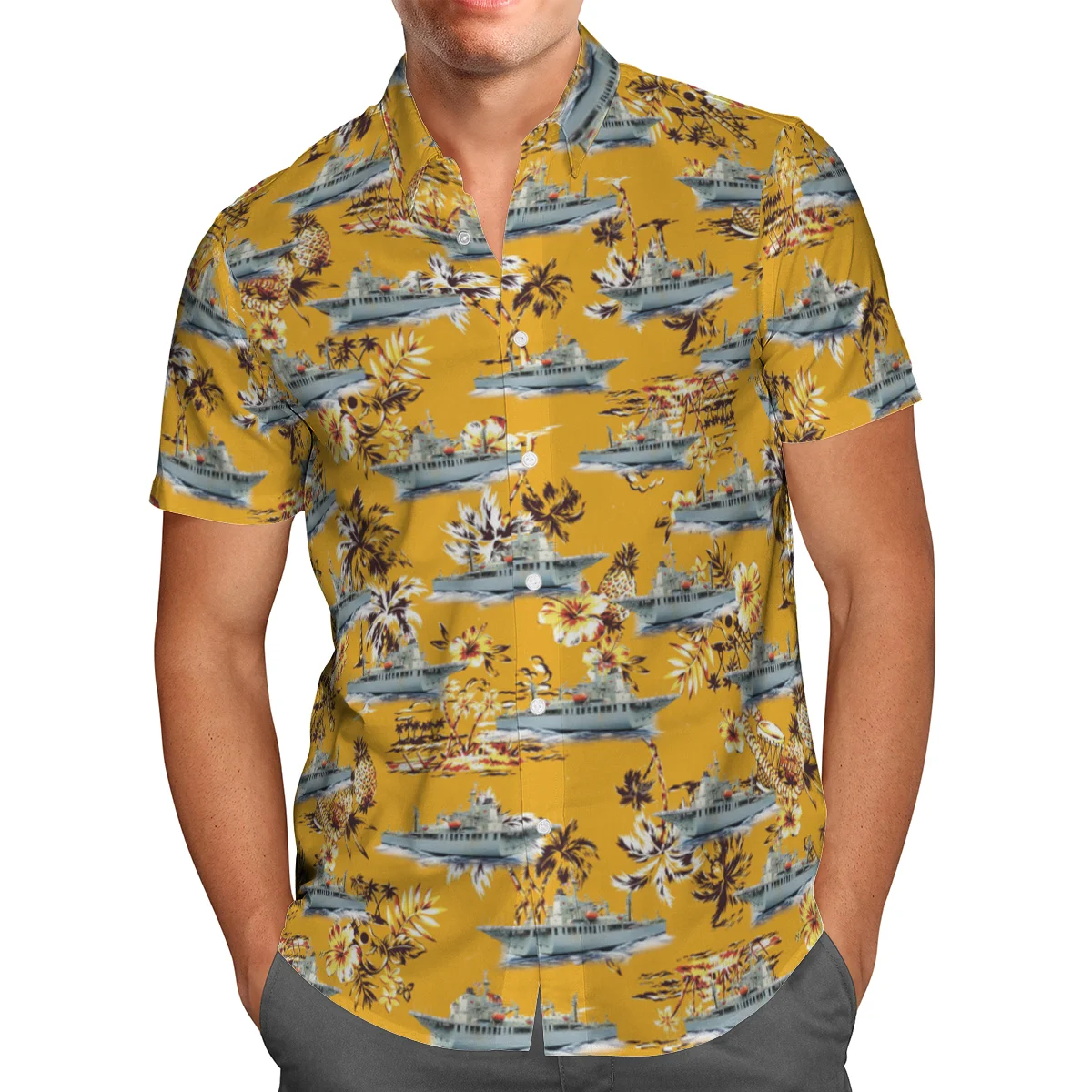 

Warship Breathabl 3D Beach Hawaii Summer 2021 Shirt Short Sleeve Shirt Streetwear Oversized 5XL Chemise Hombre Blusa Masculina-7