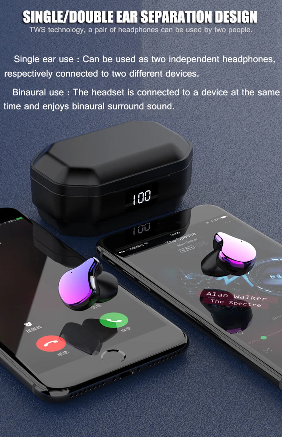 G01 TWS Bluetooth наушники стерео бас шумоподавление Гарнитура IPX7 водонепроницаемый 2000 мАч зарядная коробка Спортивные Беспроводные наушники