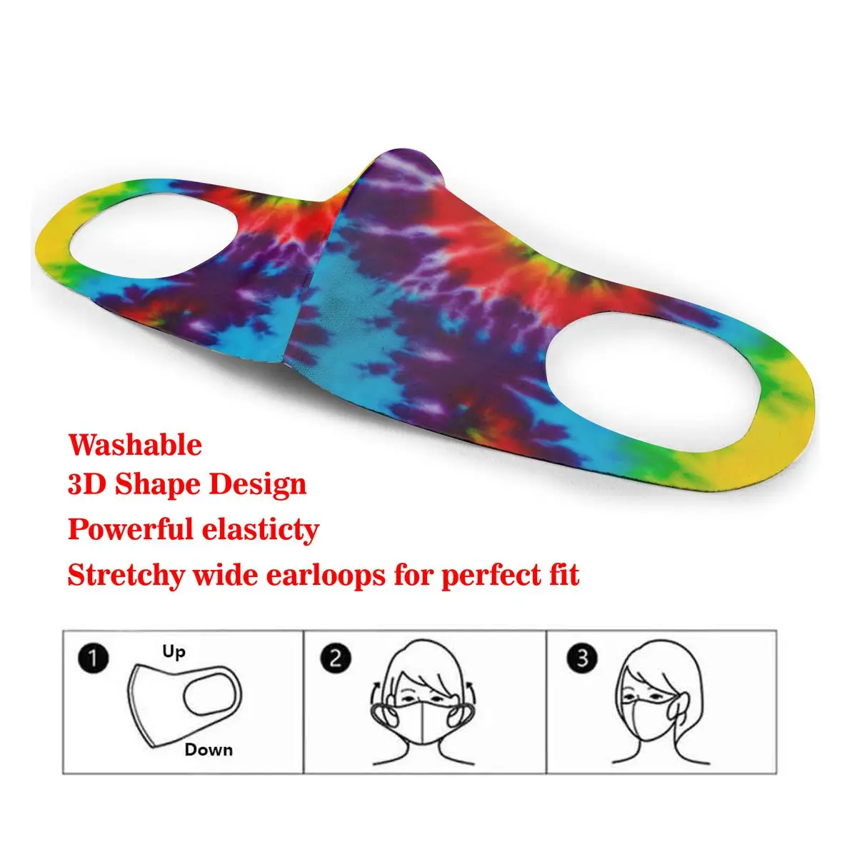 

Mouth Mask How To Tie Dye Dust Face Masks Cover Washable & Reusable for Adult Student Kids