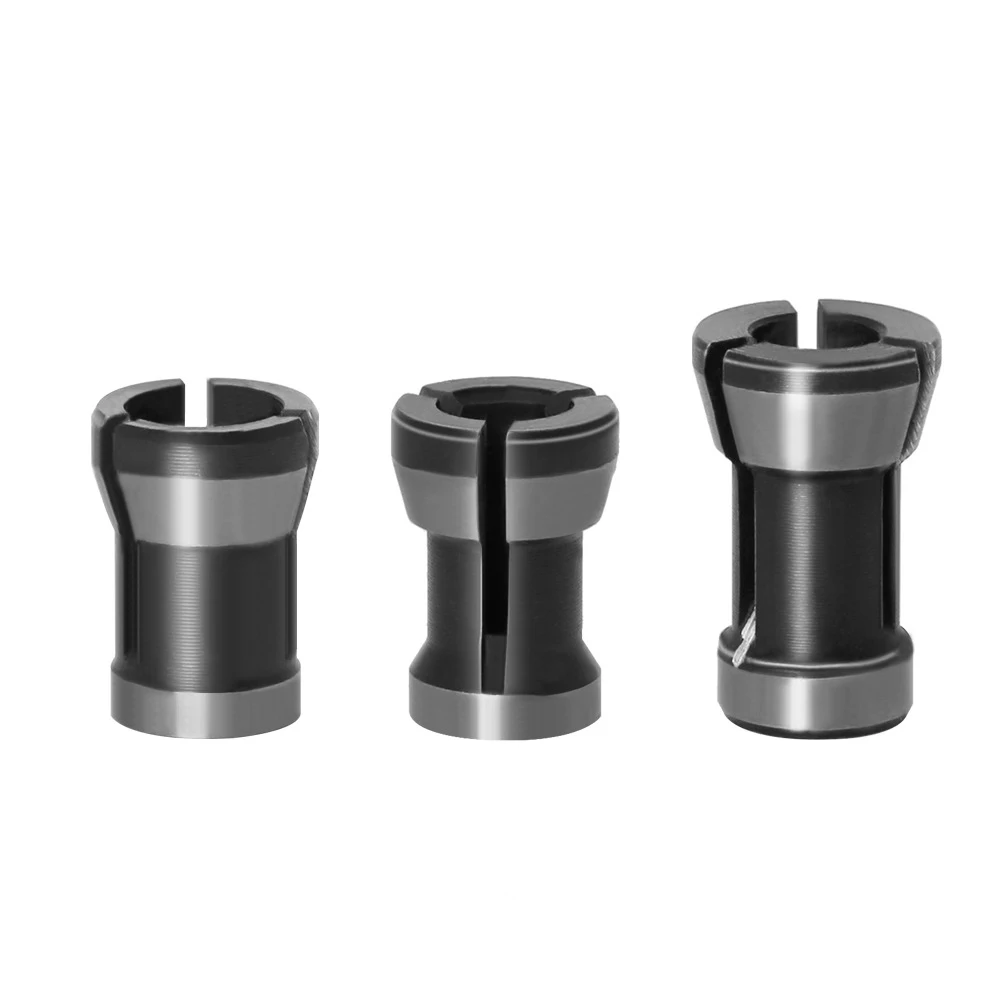 

3Pcs Shank 1/4" 6/6/6.35/8mm Collet Chuck Milling Cutter Arbor Set Angle Grinder Chuck Garden Woodworking Tools