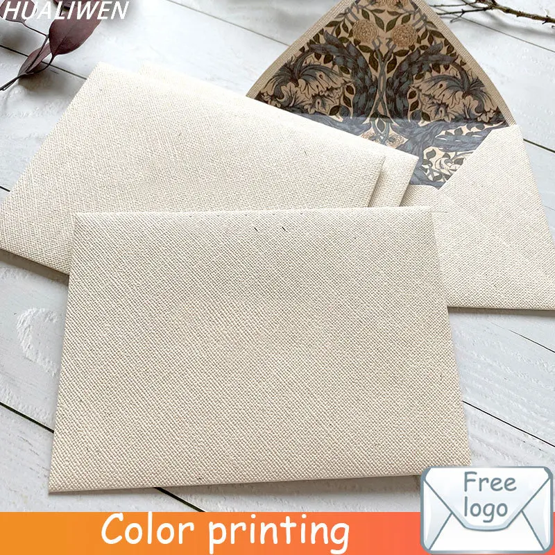 Custom Lined Retro Western Envelope Linen Textured Envelope Postcard Gift Envelope Wedding Party Invitation Envelope