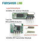 FUNSHION LAB 433 mhz радиочастотный передатчик и приемник Superheterodyne ASK433 mhz модуль с антенной для Arduino Uno Wireless Diy Kits