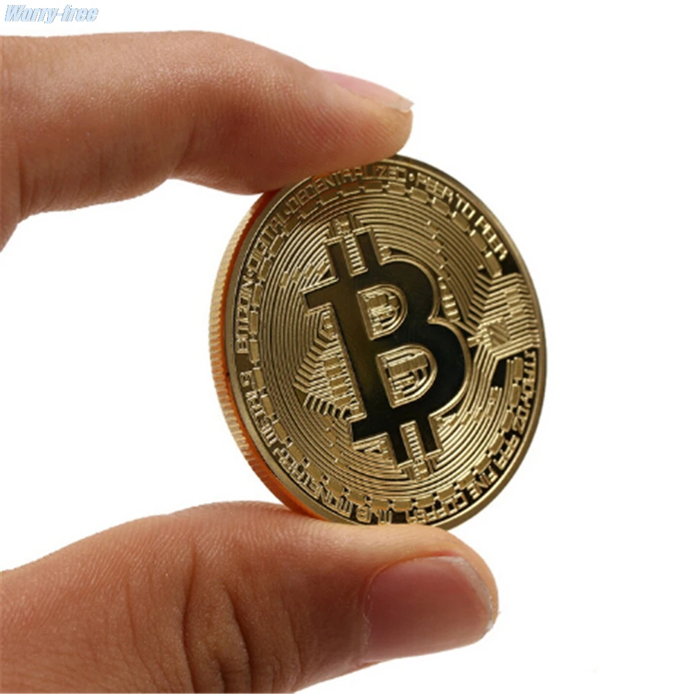 

Gold Silver Plated Bitcoin Collectible BTC Coin Pirate Treasure Props Toys For Halloween Party