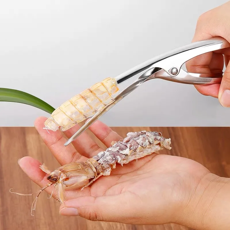 

Shrimp Peeler Prawn Shrimp Device Oyster Opener Lobster Shell Remover Peel Device Cooking Stainless Steel Creative Seafood Tools