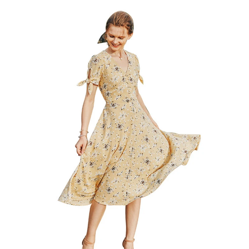 

PAVAVPSS 2021 Summer Women Floral Print Boho Dress Long Sleeve Ladies Casual esmini vestidos floriado