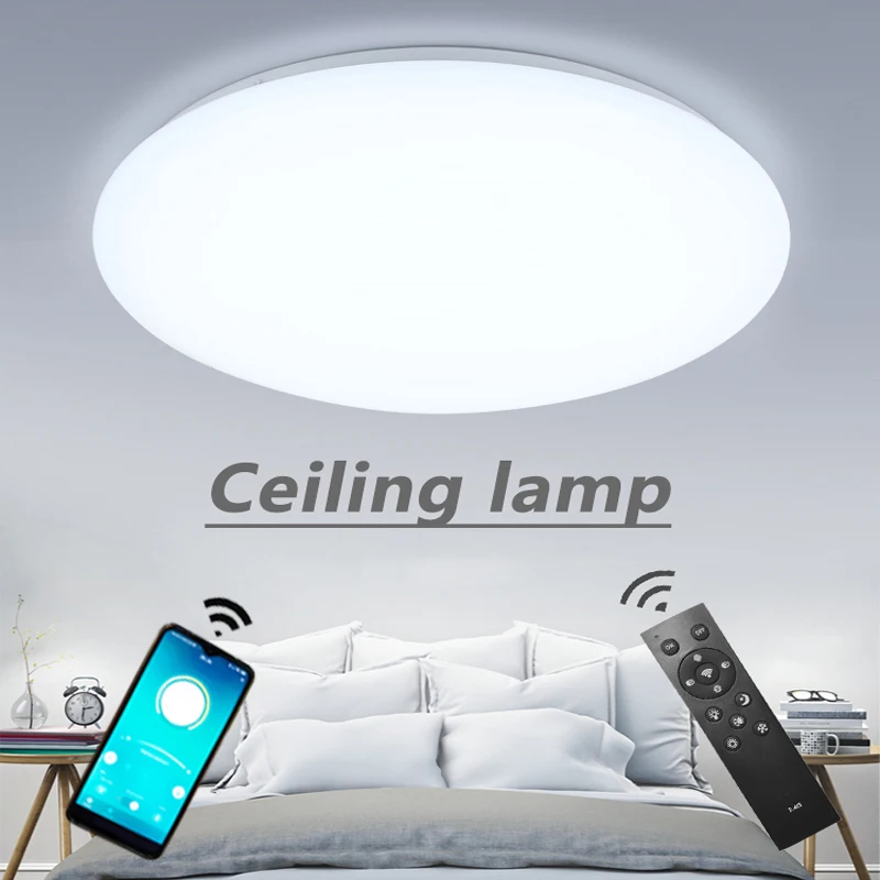 $69.59 Ceiling LED Lighting Lamps RC Dimmable Modern Bedroom Living Room Lamp Surface Mounting Balcony 18w 24w 30w 36w 40w ceiling