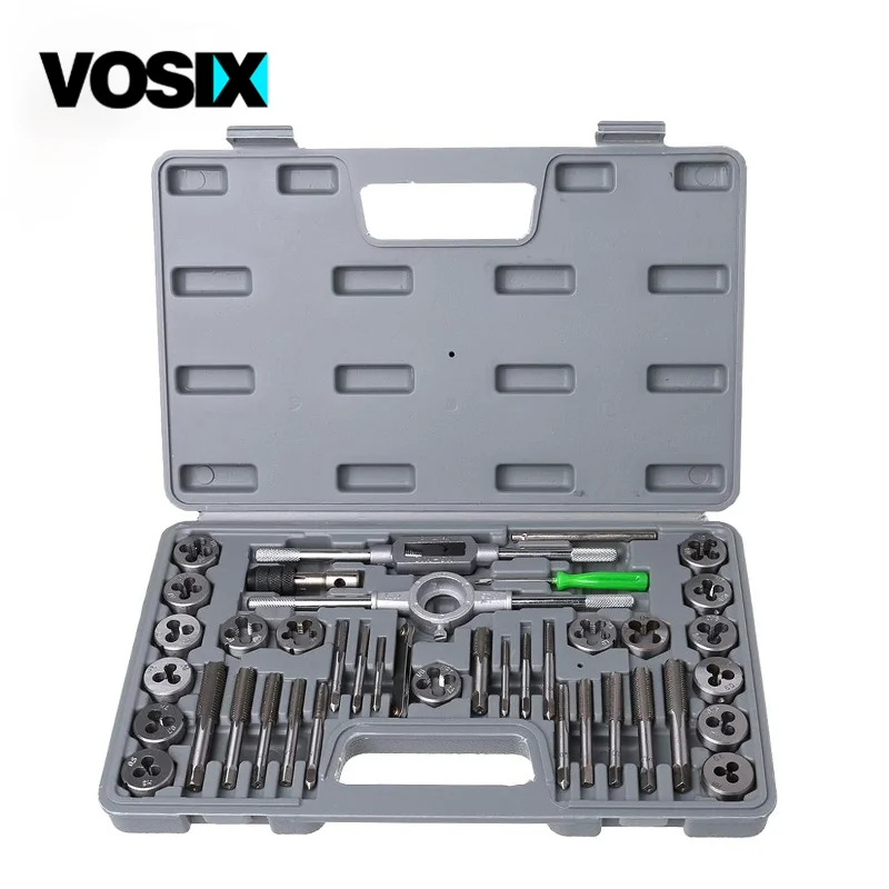 

40pcs Tap Die Set Hand Thread Plug Taps Handle Alloy Steel Inch Threading Tool Hand Tools Set With Case