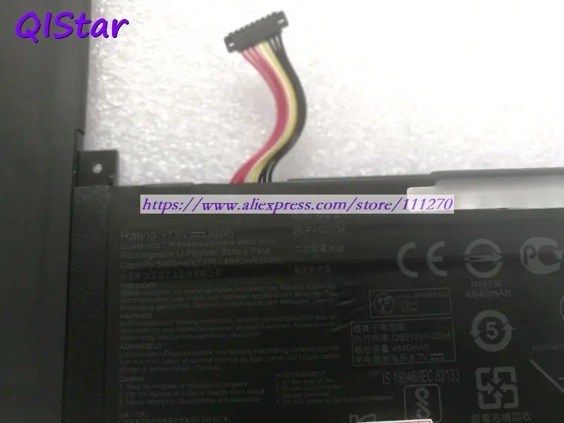 QISTAR 7,6 V 38Wh подлинный C21N1518 Аккумулятор для ноутбука Asus Vivobook TP501UA
