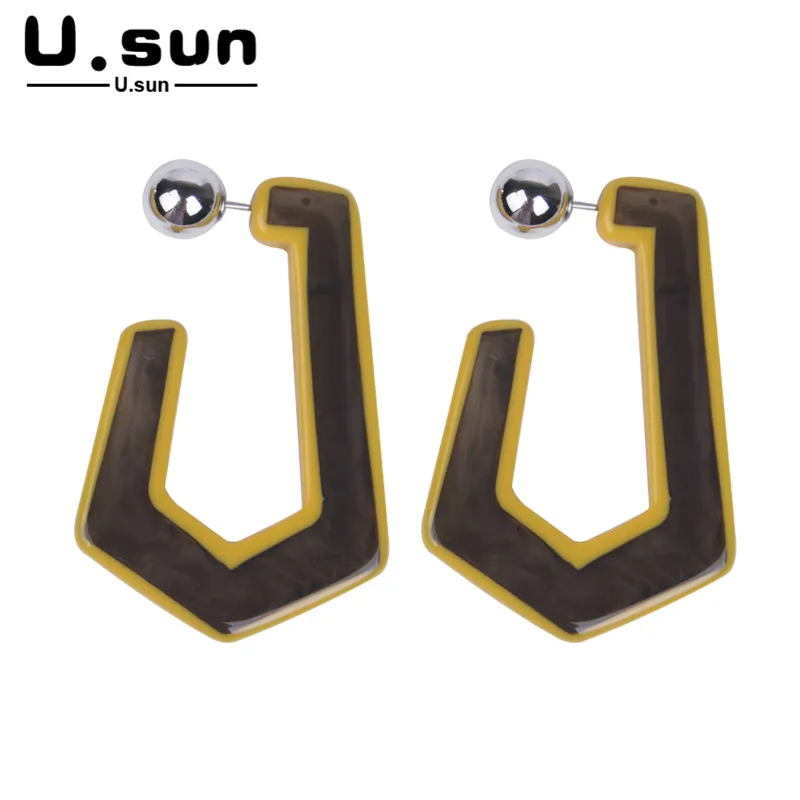 Серьги из полимеров горячие металлические большие акриловые геометрические