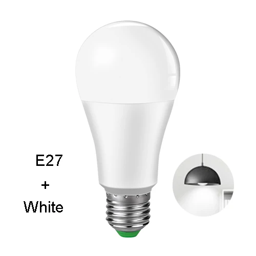 E27 white 15 Вт светодиодный Wifi лампочки с ампулой Intelligente E27 1800LM светодиодный умное домашнее освещение лампы Alexa/Google Home Assistant ISO/Android Поддержка - Испускаемый цвет: E27 white