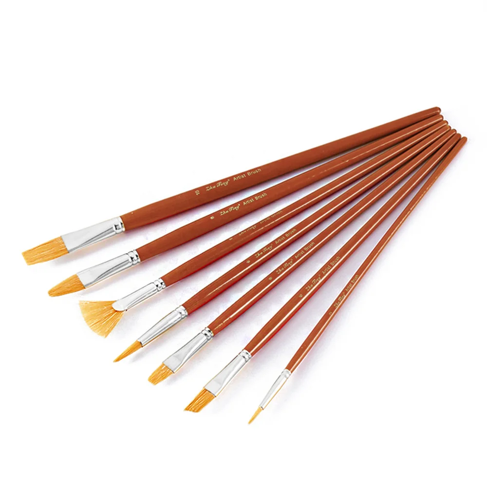 

7pcs Paint Brushes Art Set for Acrylic/Oil/Watercolor Painting Red Bar