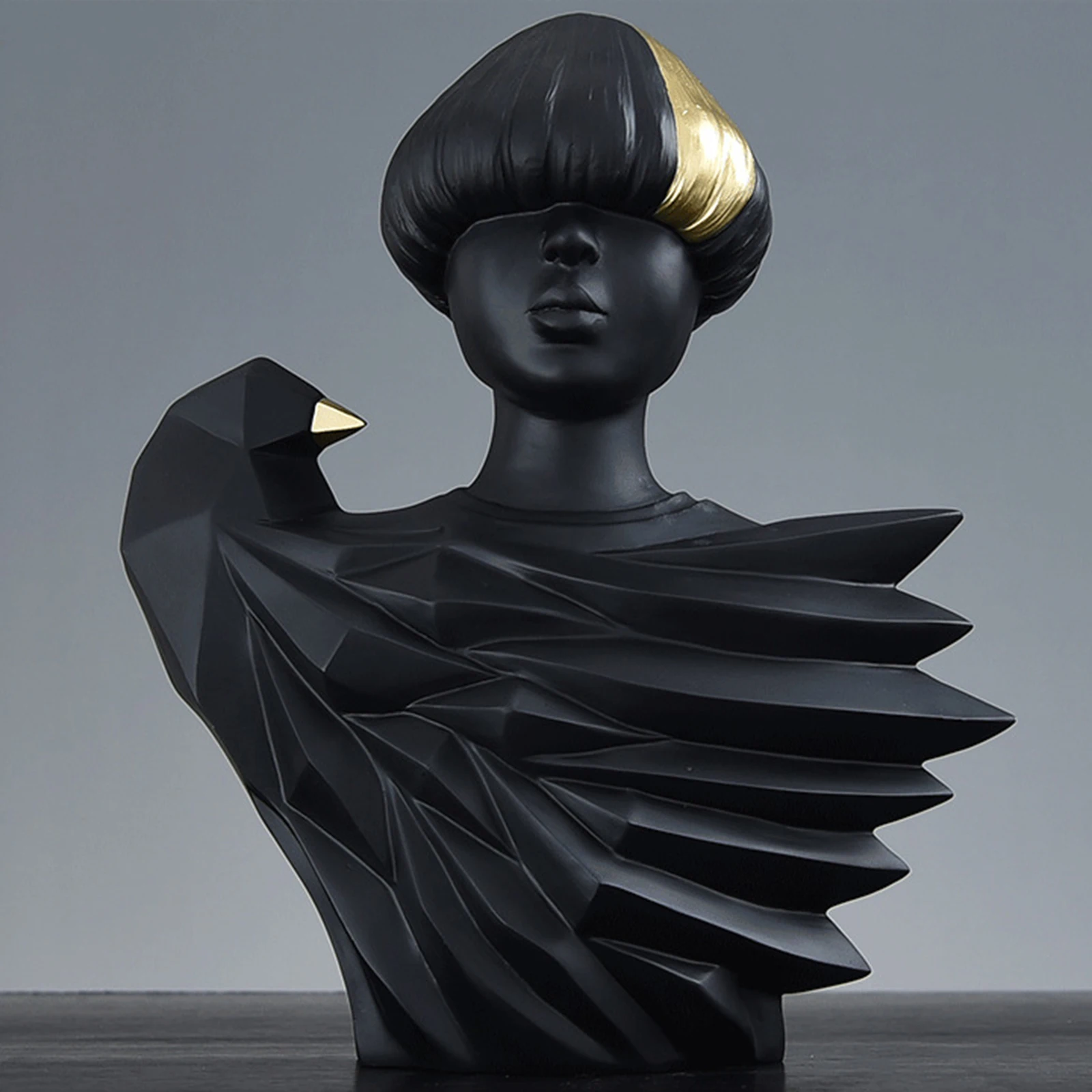 

Bust Portrait Statue Ornament Resin Sculpture Artwork Abstract Figurine Home Decor For Office Decoracion Hogar Moderno