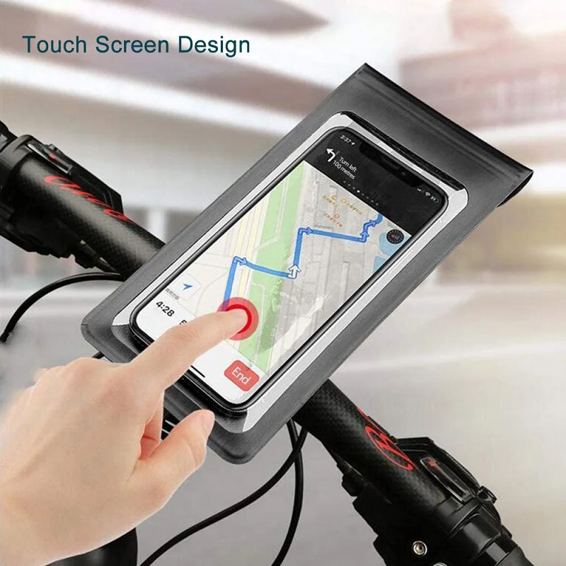 360° rotation waterproof bicycle phone bag case touch screen bike handlebar phone holder motorcycle rearview mirror phone stands free global ship
