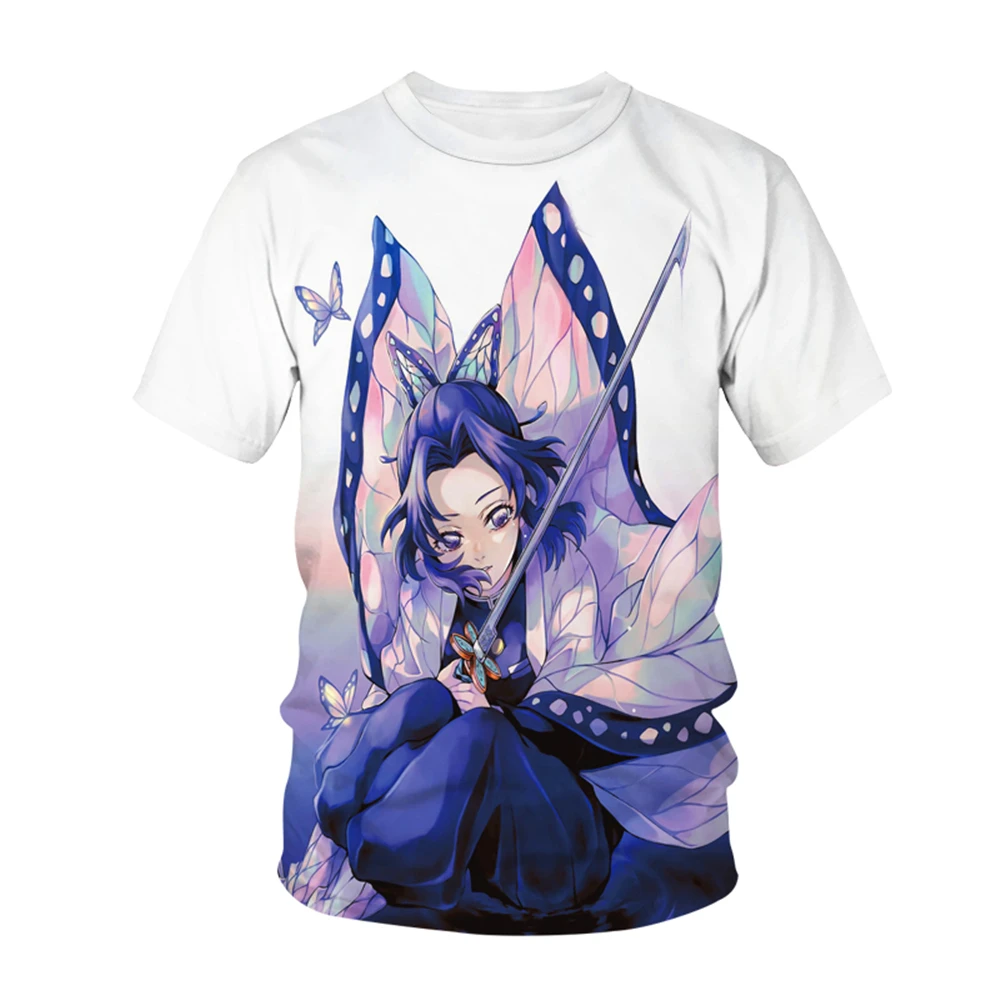 

2021 Demon Slayer Unisex Anime Graphic Tops Tees Harajuku 3d printing T Shirt Summer Kimetsu No Yaiba Short Unisex Couple outfit