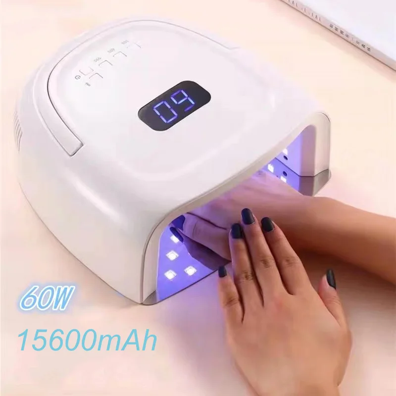 

S20 Rechargeable Nail UV Lamp 60W Wireless Manicure Light Nail Oven Cordless Nails Dryer Mahcine Professional LED Nail Lamp