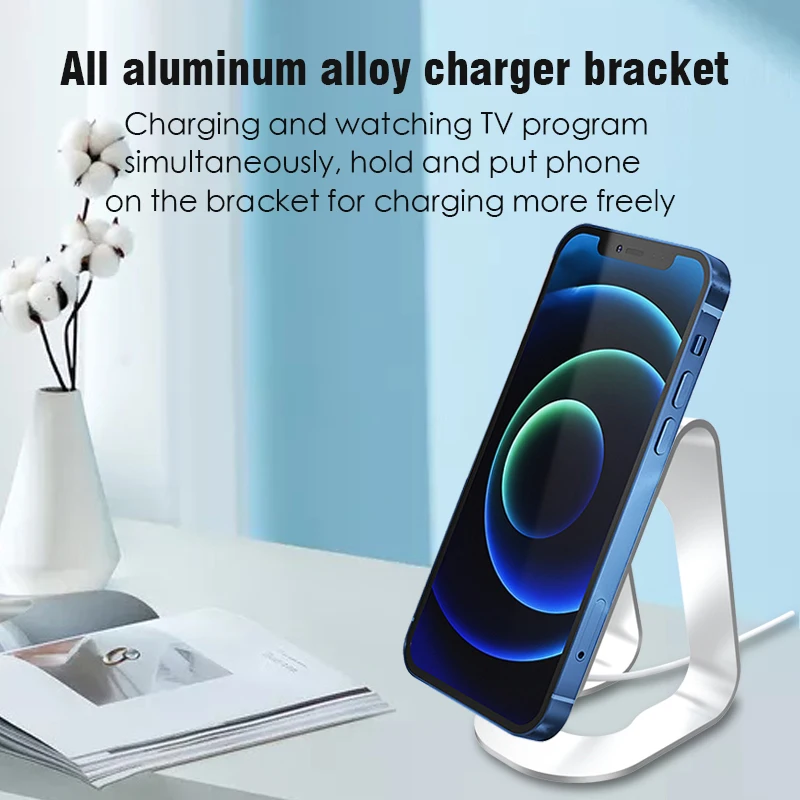 wireless charger stand desktop phone holder stand for magnetic charger base desk stand for samsung huawei xiaomi iphone12 11 pro free global shipping