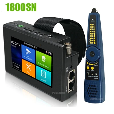 1800SN IPC-1800SN 4 дюймов 4 к H265 IP камера тестер 8MP AHD TVI CVI CVBS CCTV тестер монитор с кабелем tracer, POE - Цвет: 1800SN