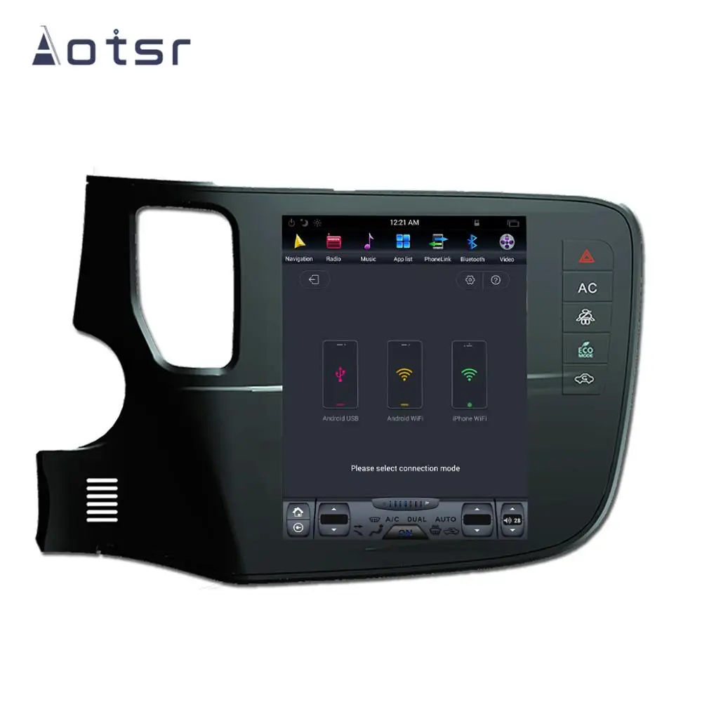 Автомобильный GPS-навигатор в стиле Тесла Android 9 0 4 Гб ОЗУ для Mitsubishi OUTLANDER 2014 +