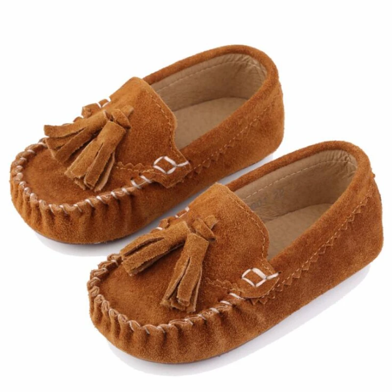 Мокасины из натуральной кожи на плоской подошве для мальчиков и девочек | Мать