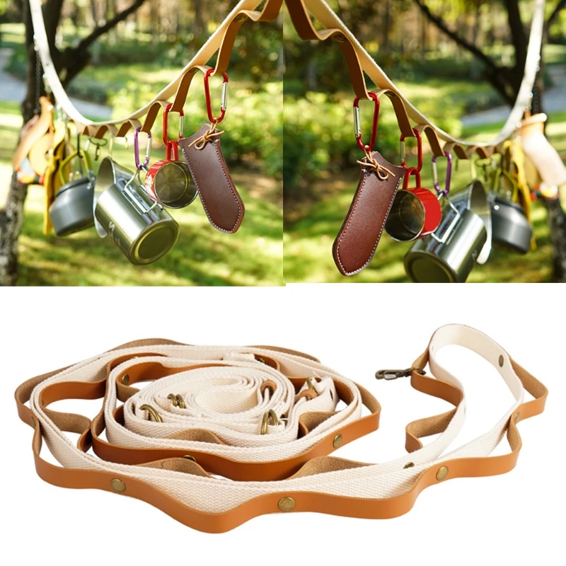 

Portable Travel Clothesline Cord Adjustable Windproof Anti-slip Camping Clothes Hanging Line Laundry Drying Rope