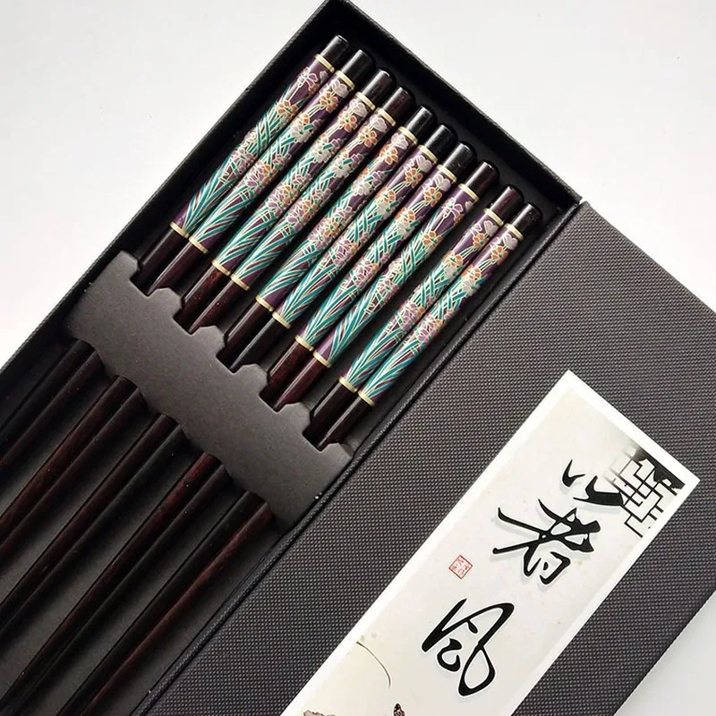 5 пар бамбуковых деревянных палочек для еды в китайском стиле свадебные