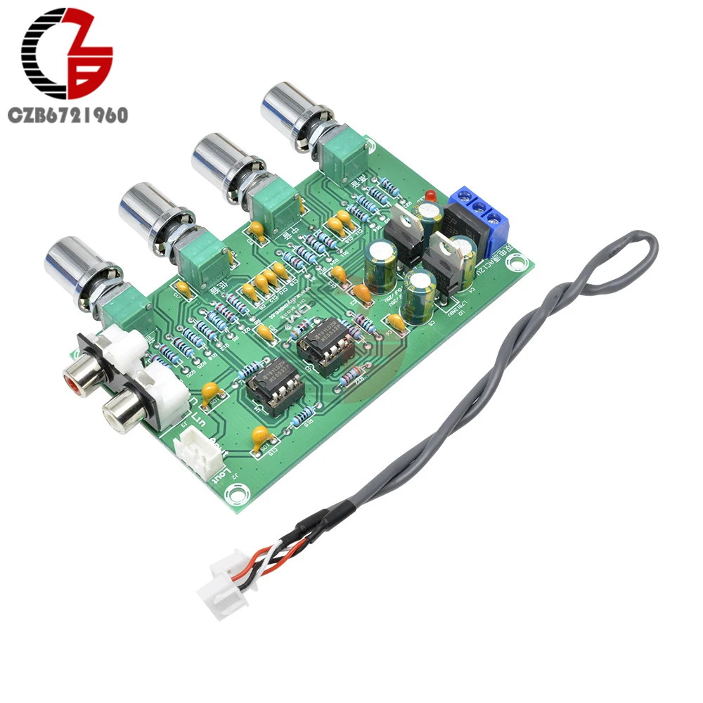 NE5532 Стерео предусилитель доска 12 V-24 V AC Мощность модуль усилителя RCA Штекер ВЧ Альто бас объем Управление для сабвуфера