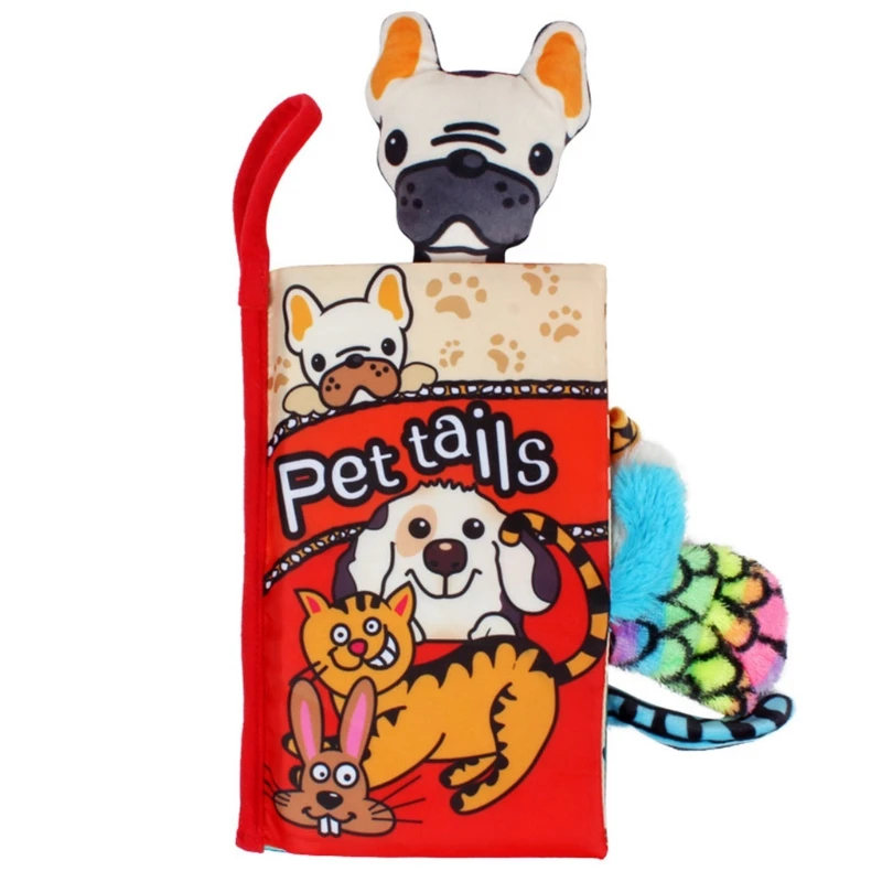 

L21F 1Pc Sensory Teaching Aid Tearproof Animal 3D Squeaker Book for Brain Development