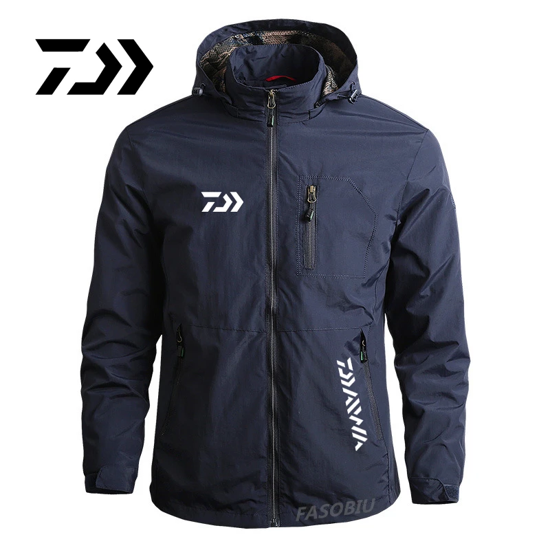 

Мужская водонепроницаемая Спортивная куртка Daiwa, быстросохнущая воздухопроницаемая толстовка с капюшоном и защитой от УФ излучения, одежд...