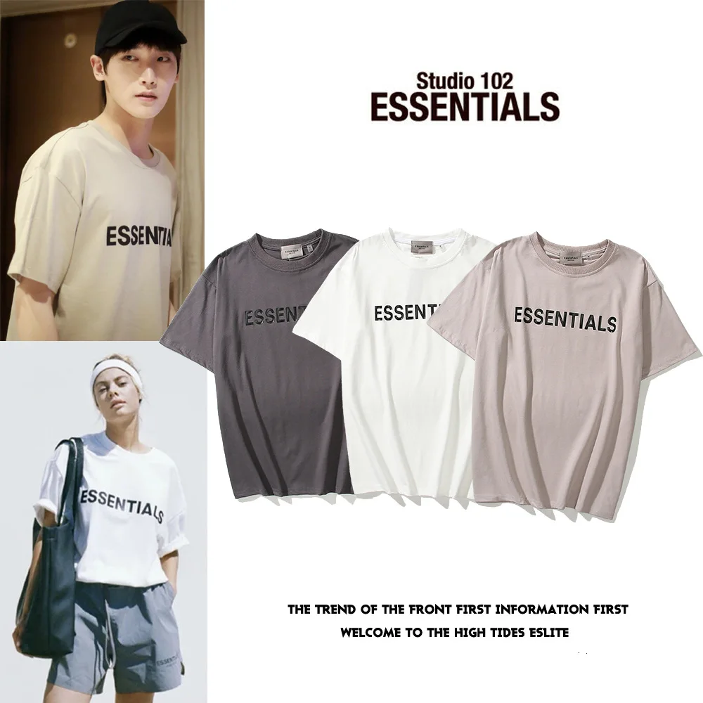 

New Fashion Brand Double Line Chest Letter Print Short-Sleeve T-shirt Fashion jojo bizarre adventure men clothing