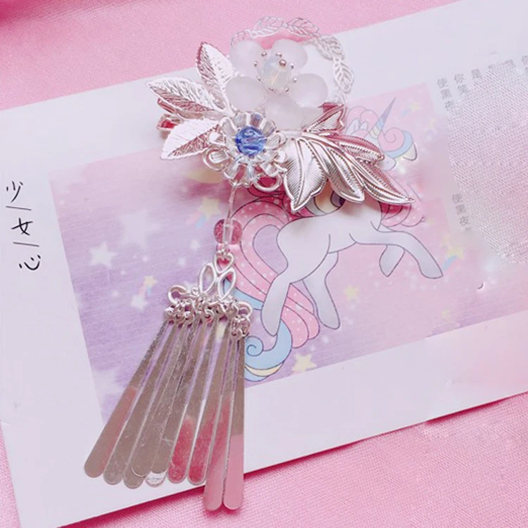Hair clip Серебряная вишня кисточкой пара профиль Классическая Лолита китайский стиль заколка в Стиле Лолита аксессуары для волос cos - Цвет: Hair clip