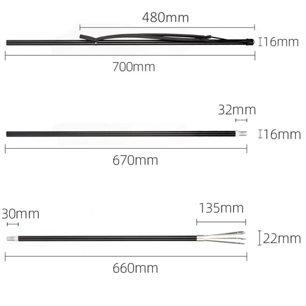 

3-Piece Fishing Harpoon Aluminum Alloy Fishing Gaff Hook Adjustable Sea Boat Fishing Grip Tackle Fish Gaff Fishing Accessories