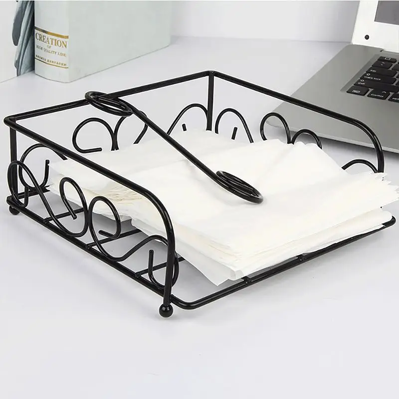 Держатель для бумажных салфеток в европейском стиле черный металлический