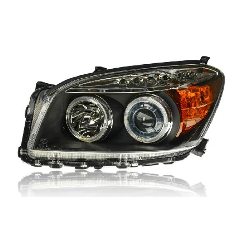Двойные светодиодсветодиодный биксеноновые фары Angel Eyes для Toyota RAV4 2009 2011|headlights