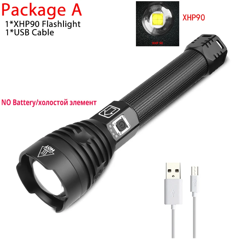 XHP90 Самый мощный XHP90 Новое поступление светодиодный фонарик с usb зумом 18650 26650 USB Перезаряжаемый Аккумулятор VS XHP70/P50 походный фонарь - Испускаемый цвет: XHP90