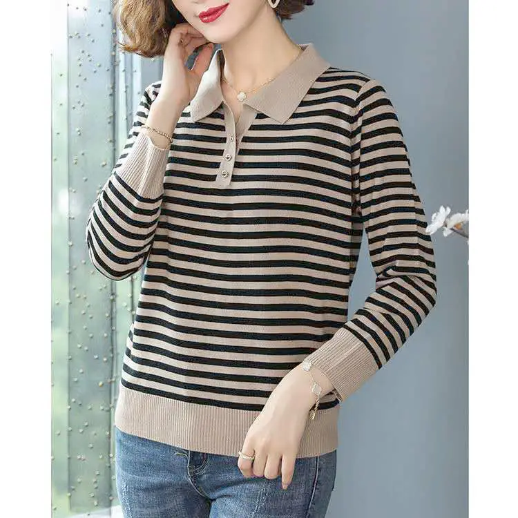 Женские свитера одежда для мам в полоску топ Col Claudine женский осенне-зимний