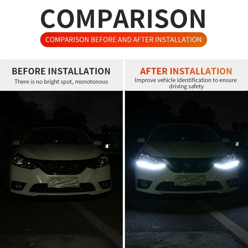 Super Bright Led Daytime Running Lights Waterproof Flexbile Car DRL Streamer Turn Signal Lamp Auto Headlight Light Strips 12v | Автомобили